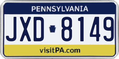 PA license plate JXD8149