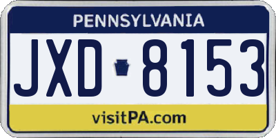 PA license plate JXD8153