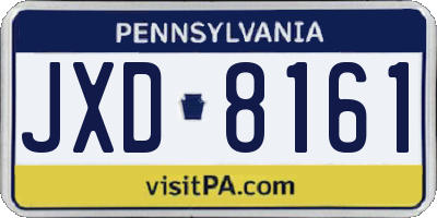 PA license plate JXD8161