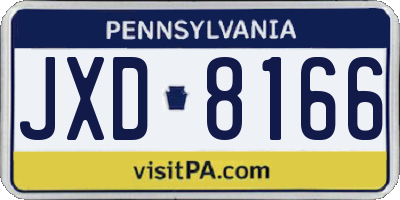 PA license plate JXD8166