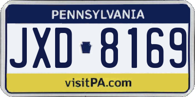 PA license plate JXD8169
