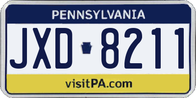 PA license plate JXD8211