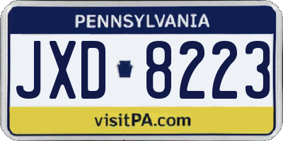 PA license plate JXD8223