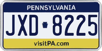 PA license plate JXD8225