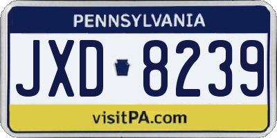 PA license plate JXD8239