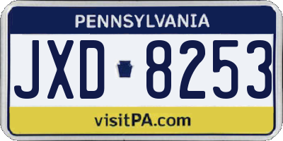PA license plate JXD8253