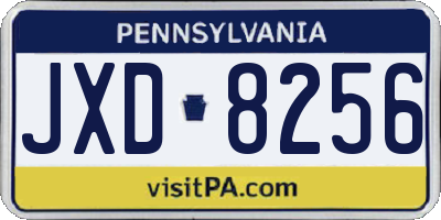 PA license plate JXD8256