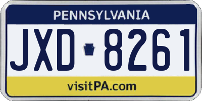 PA license plate JXD8261