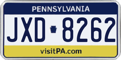 PA license plate JXD8262
