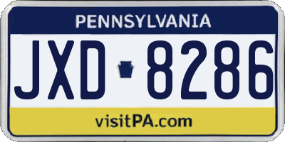 PA license plate JXD8286