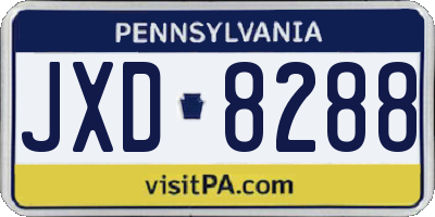 PA license plate JXD8288