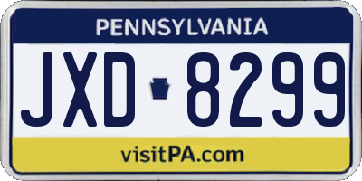 PA license plate JXD8299