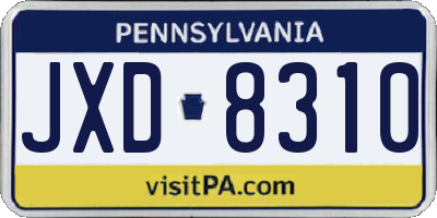 PA license plate JXD8310
