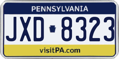PA license plate JXD8323