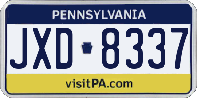 PA license plate JXD8337