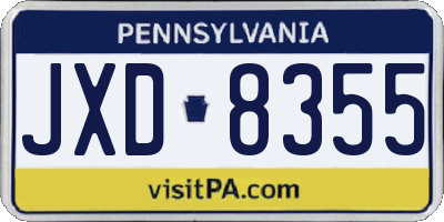 PA license plate JXD8355