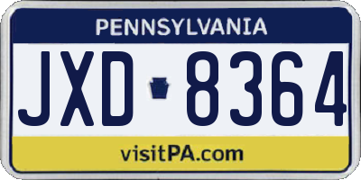 PA license plate JXD8364