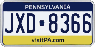 PA license plate JXD8366