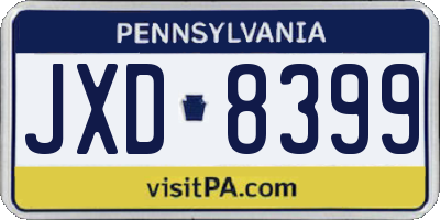 PA license plate JXD8399