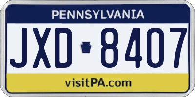 PA license plate JXD8407