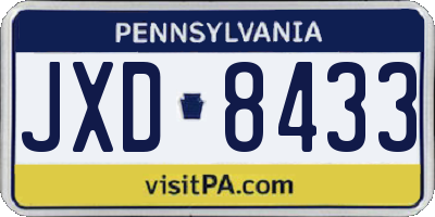 PA license plate JXD8433