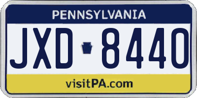 PA license plate JXD8440