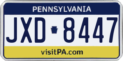 PA license plate JXD8447