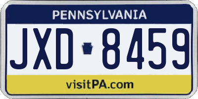 PA license plate JXD8459