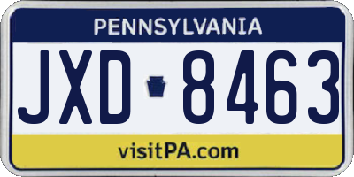 PA license plate JXD8463