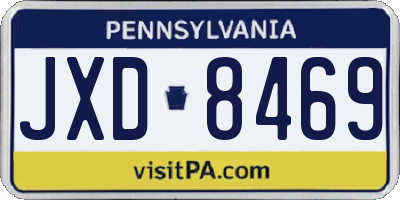 PA license plate JXD8469