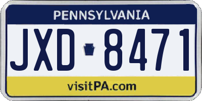 PA license plate JXD8471