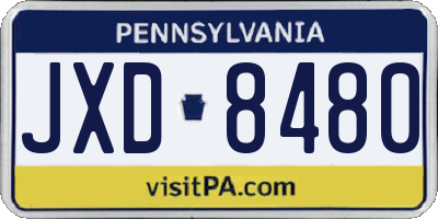 PA license plate JXD8480