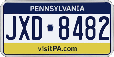 PA license plate JXD8482