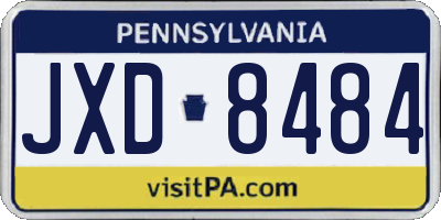 PA license plate JXD8484