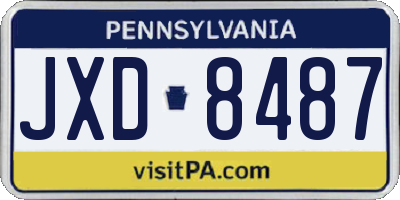 PA license plate JXD8487