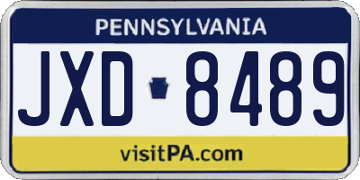 PA license plate JXD8489