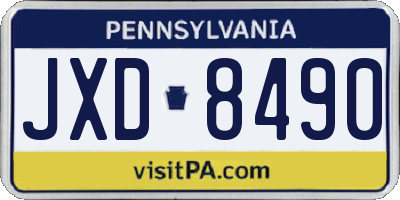PA license plate JXD8490