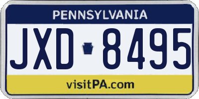 PA license plate JXD8495
