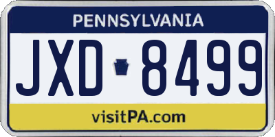 PA license plate JXD8499