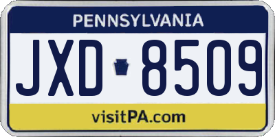 PA license plate JXD8509