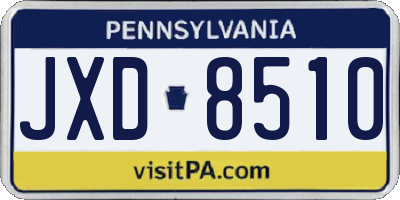 PA license plate JXD8510