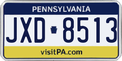 PA license plate JXD8513