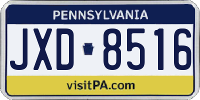 PA license plate JXD8516