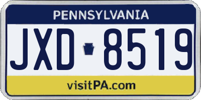 PA license plate JXD8519