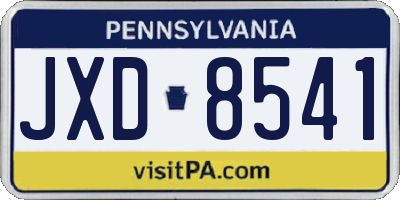 PA license plate JXD8541