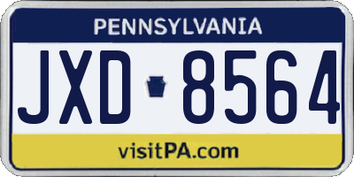 PA license plate JXD8564
