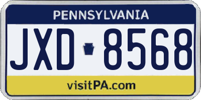 PA license plate JXD8568
