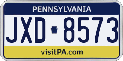 PA license plate JXD8573