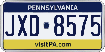 PA license plate JXD8575