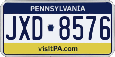 PA license plate JXD8576